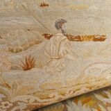 Louis XV style sofa late 19th century in walnut wood and Arras tapestry