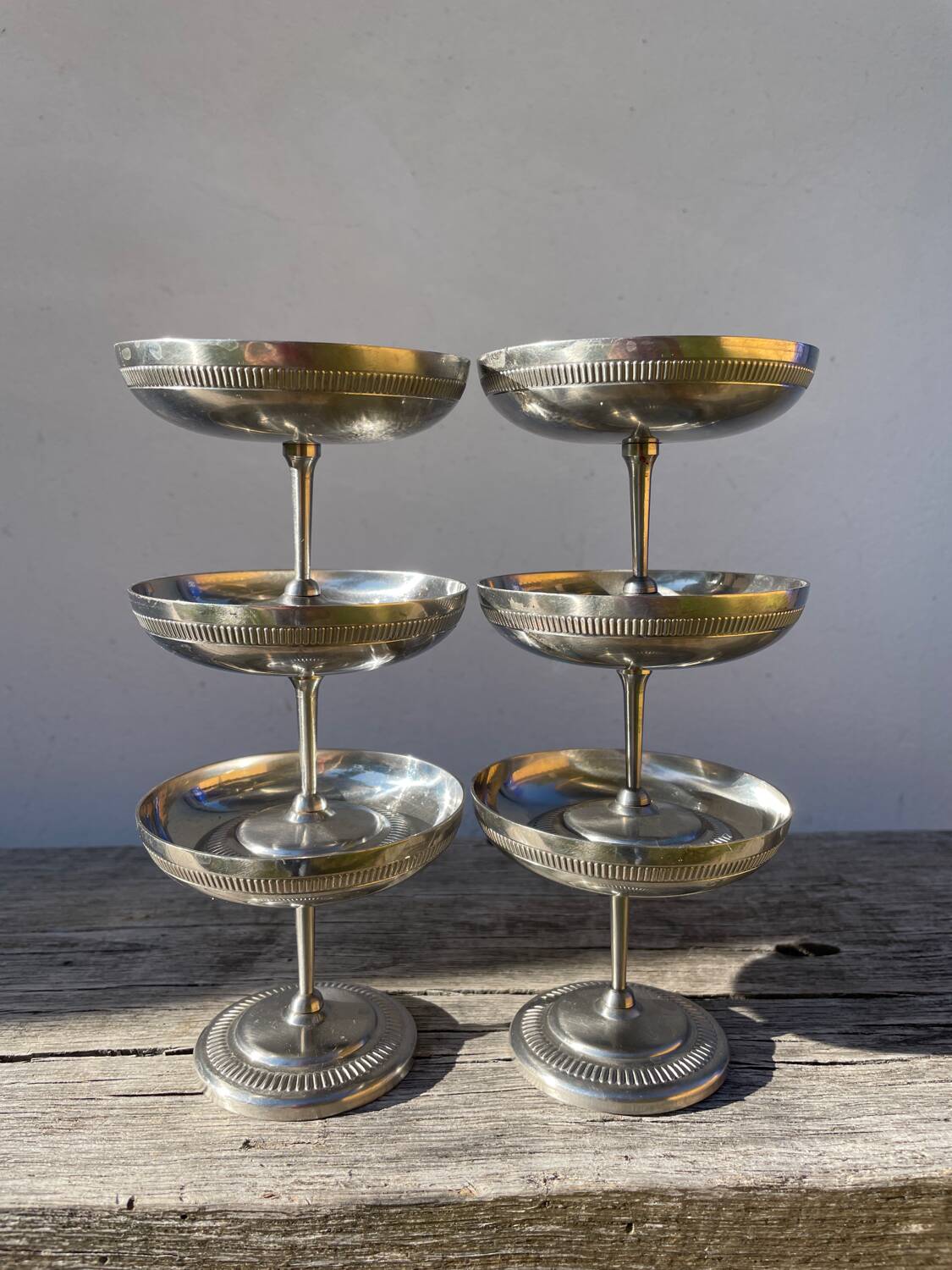 6 coupes en inox 1970