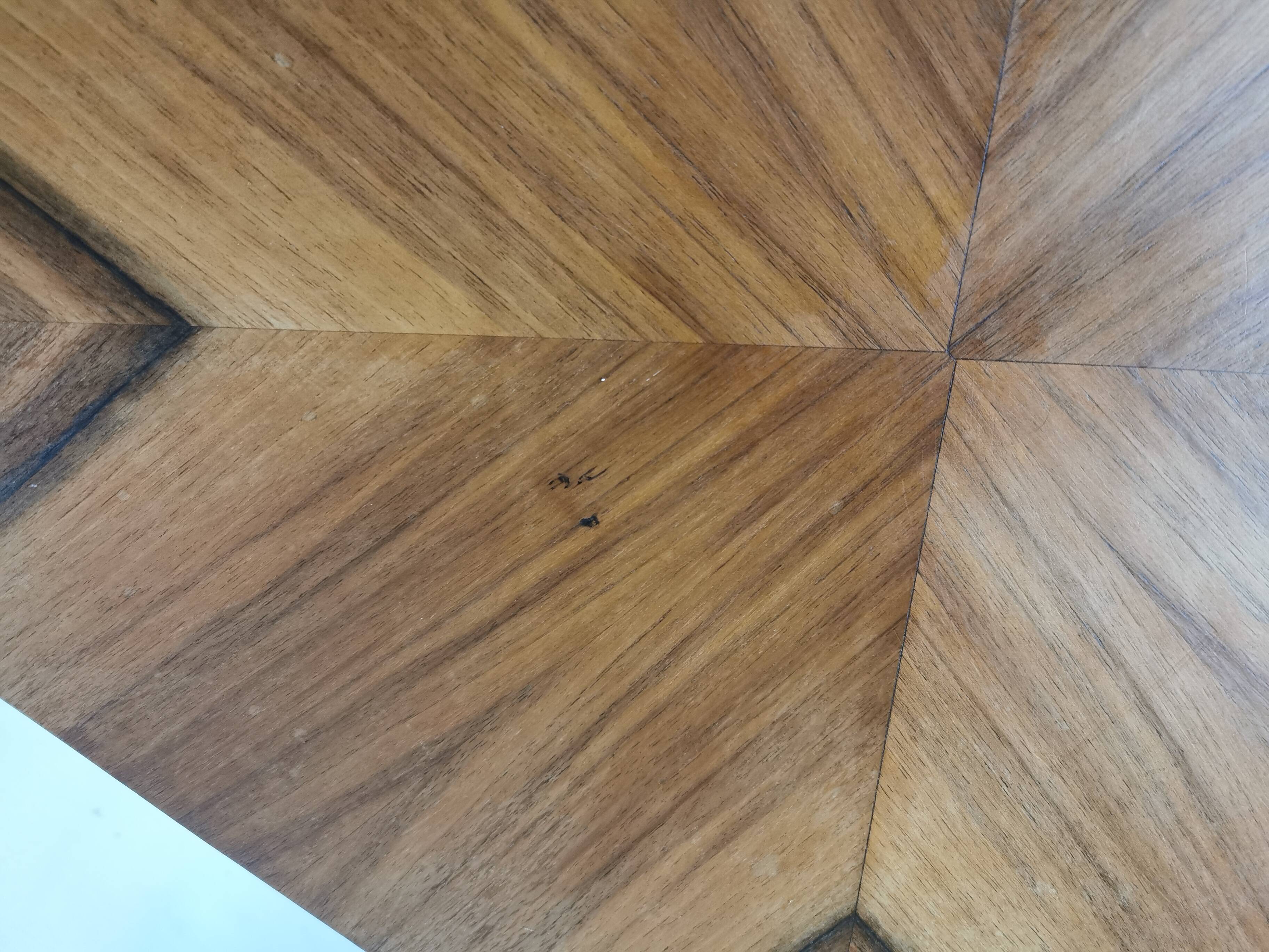 Art deco style serving table in walnut veneer