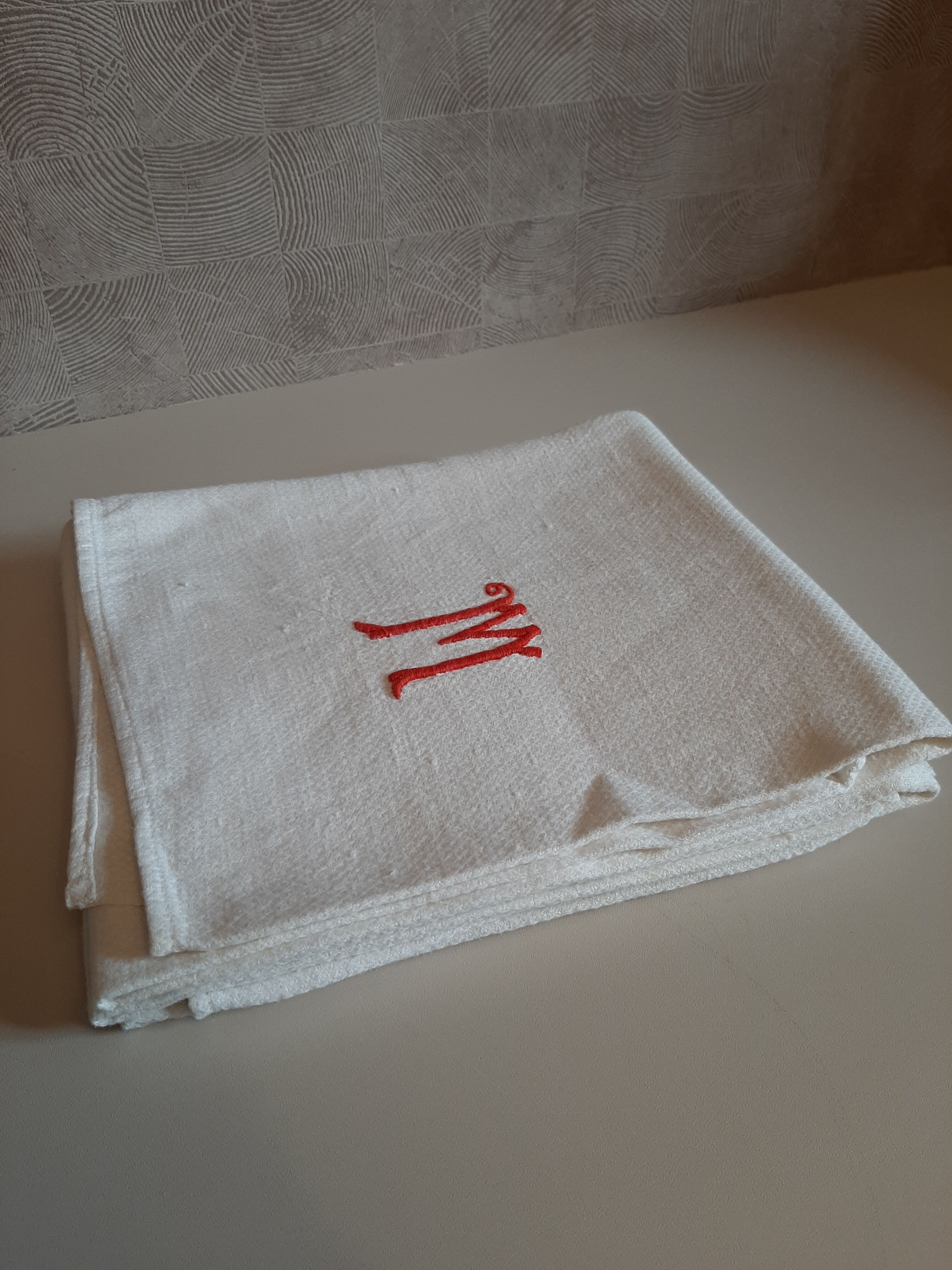 Serviettes de toilette monogrammées beau coton