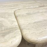 Mid-Century Modern Travertine Two-Parts Coffee Table, 1970s