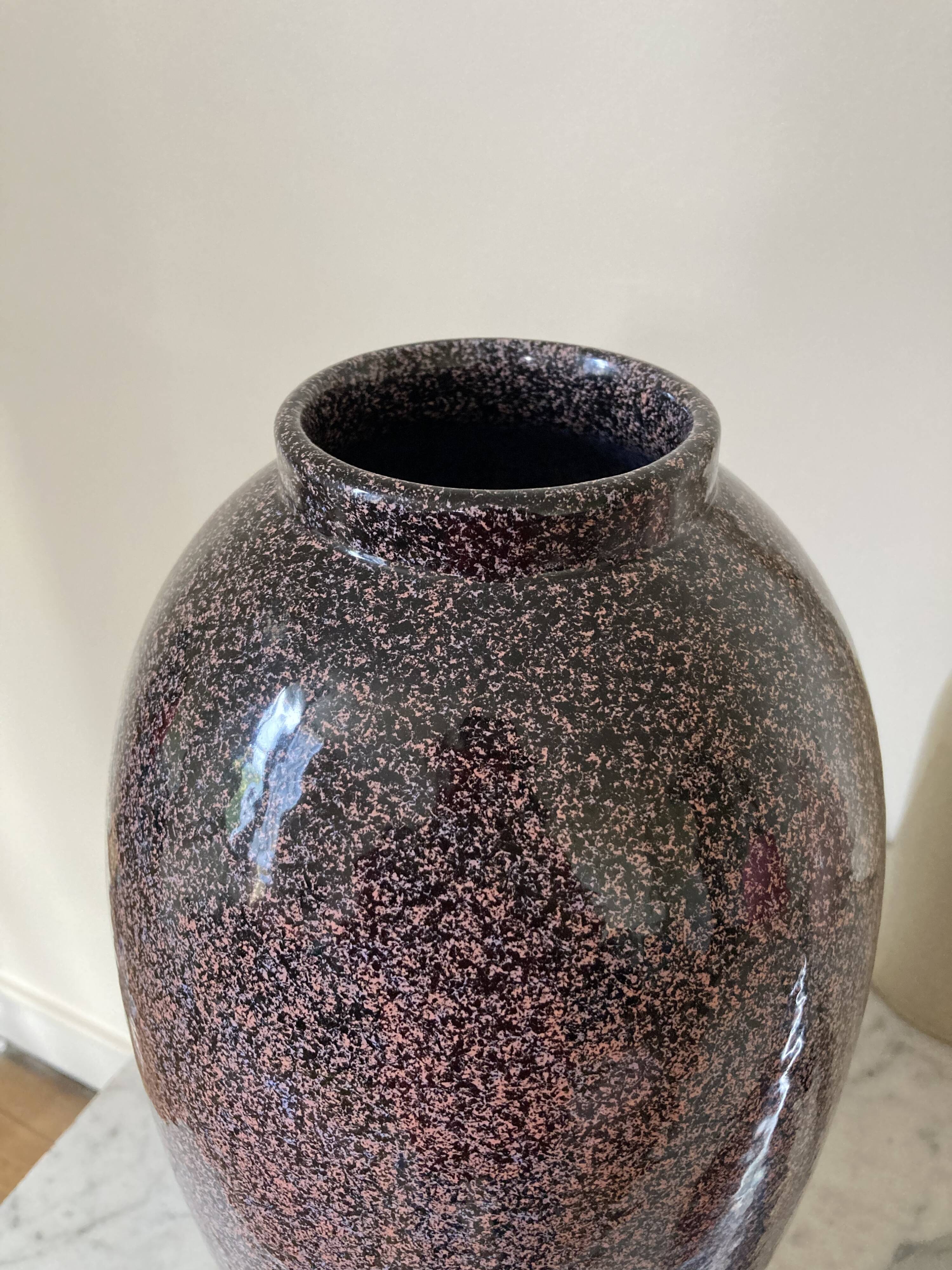 Large ceramic vase 80 style Memphis speckled terrazzo