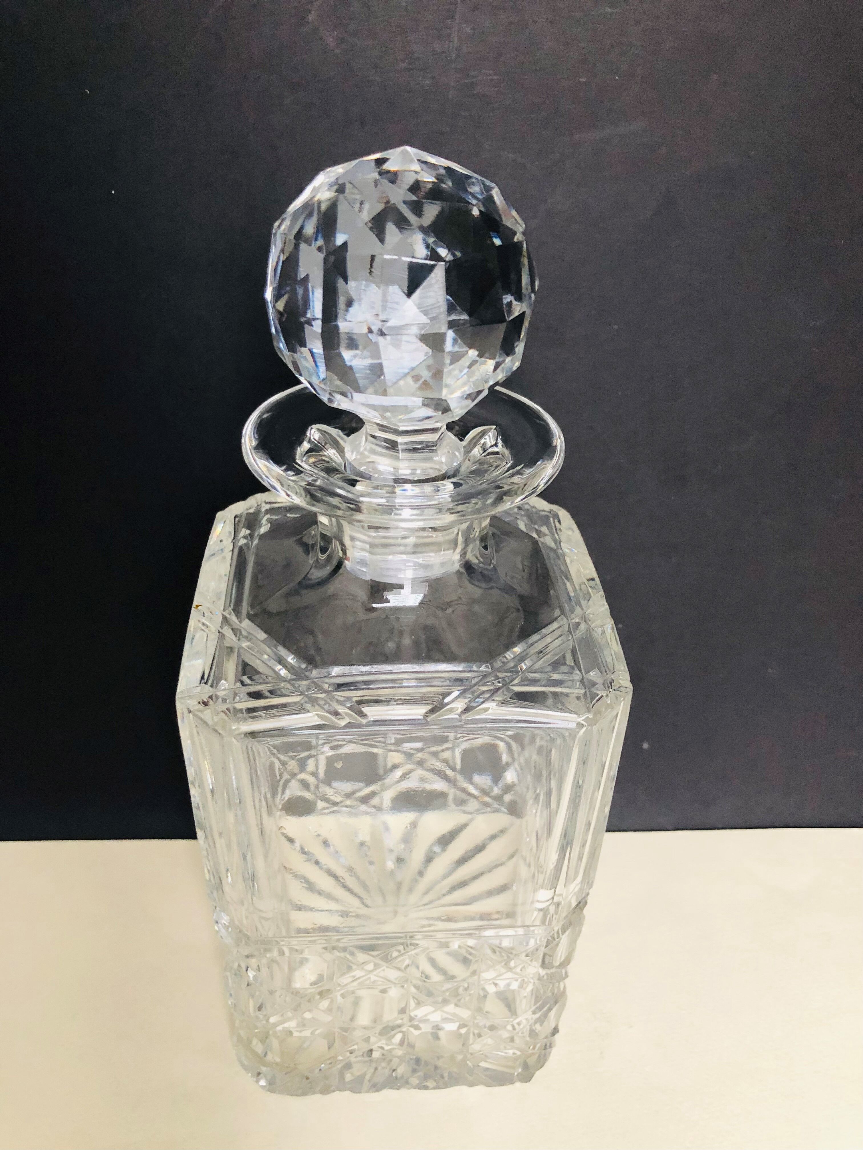Cut crystal whisky decanter