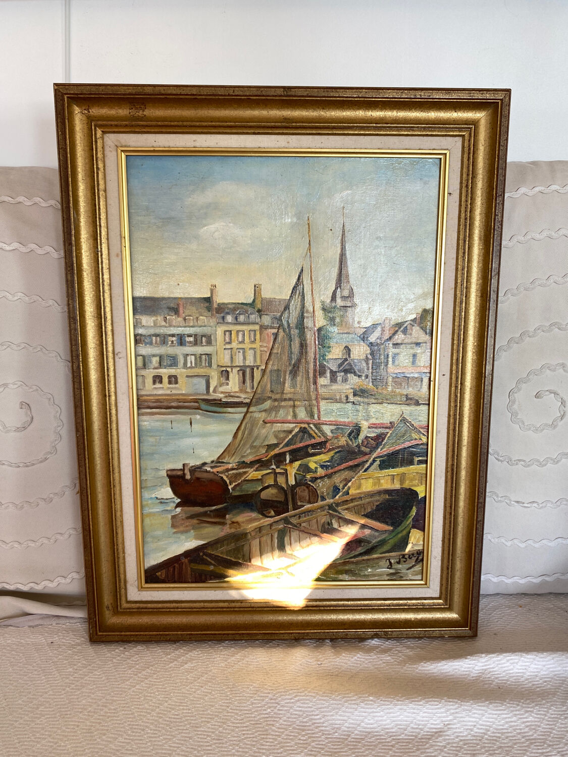 Peinture marine de voiliers signée