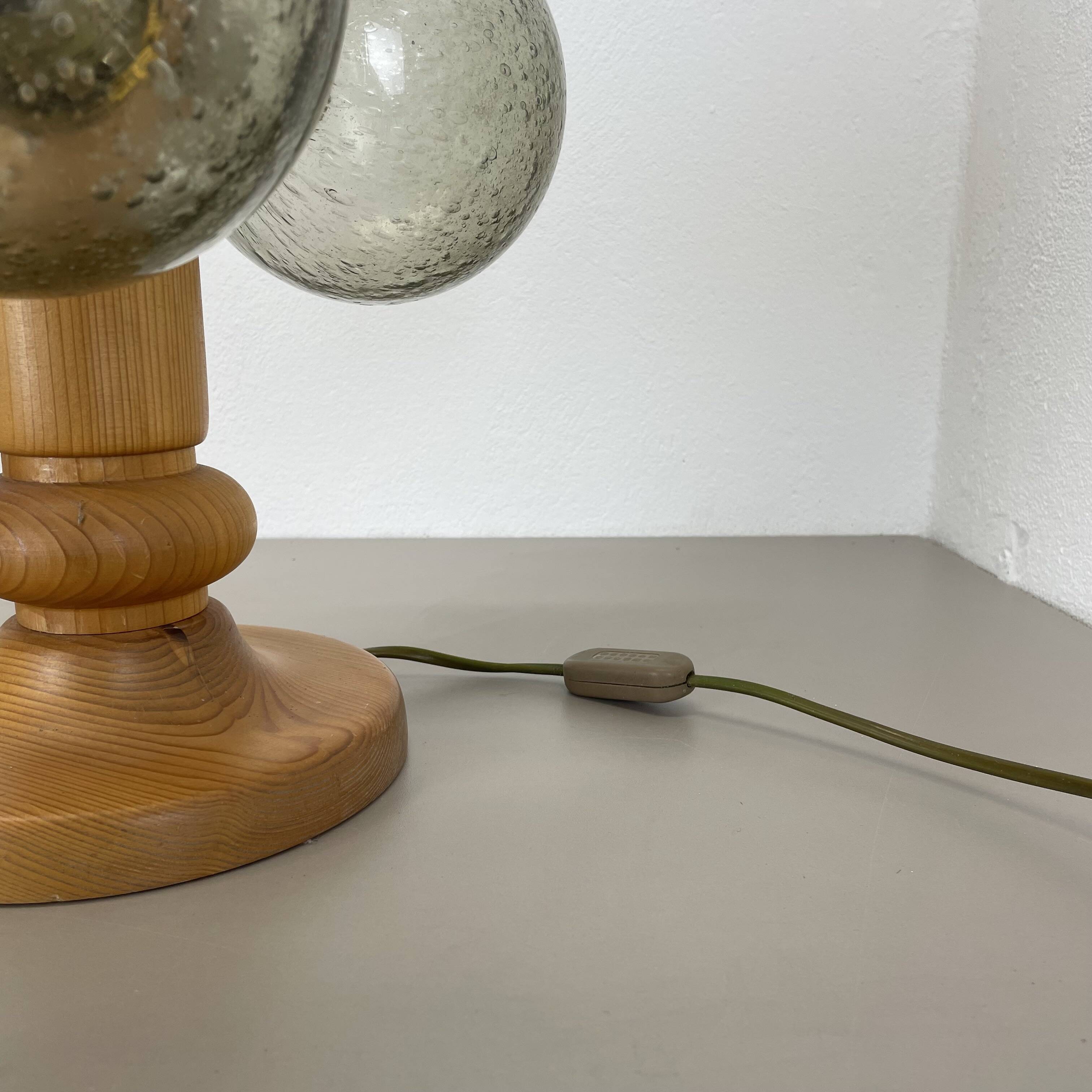 Large Organic Sculptural PINE Wooden Table Light by Temde Lights, Germany 1