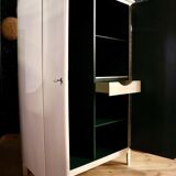 Restored parisian ivory, emerald green cabinet