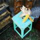 Ancient turquoise stool