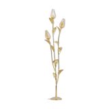 Italian floral brass floor lamp, 1970-80s