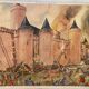 School poster Château fort and Les Normands Montmorillon Rossignol