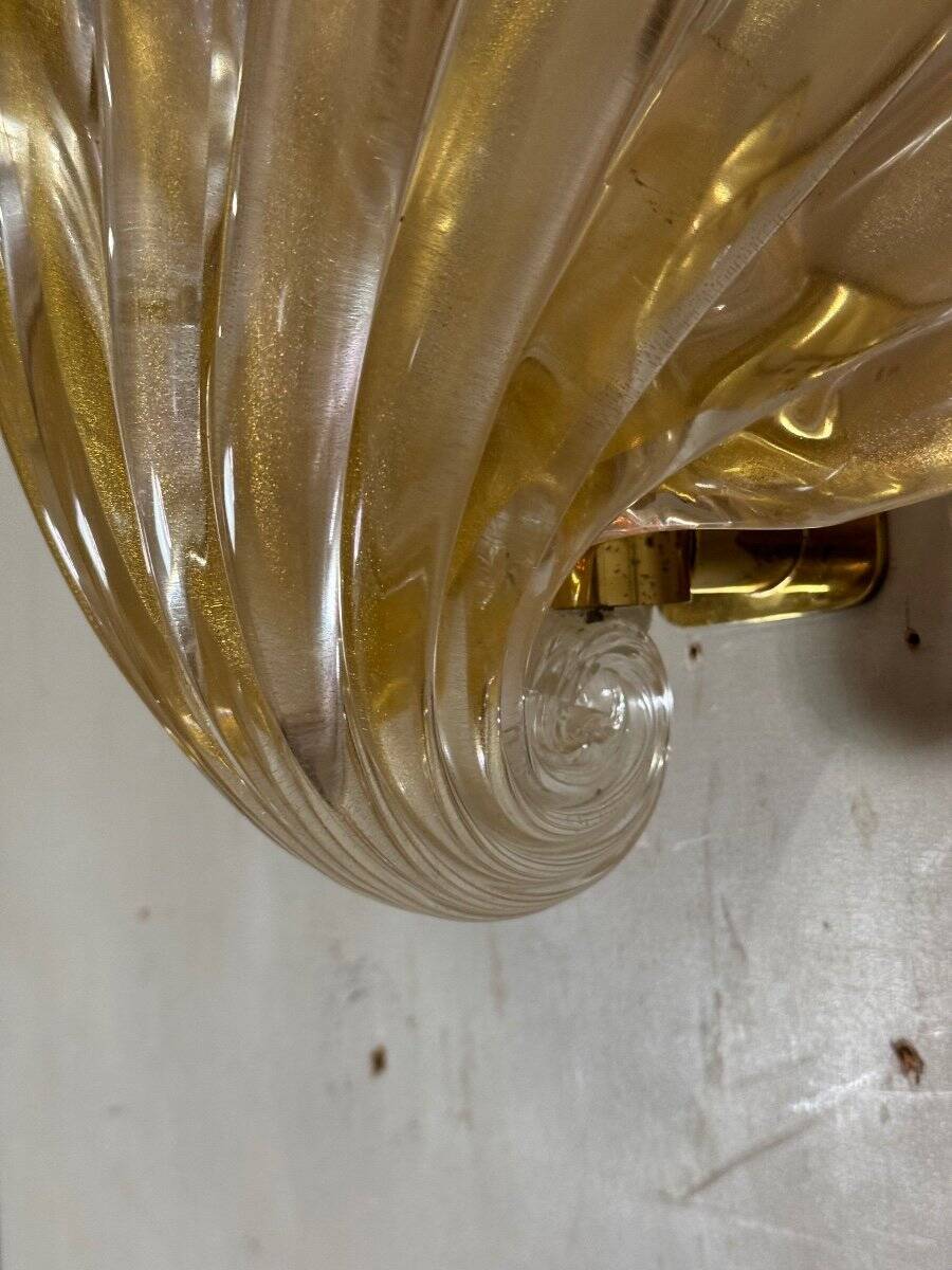 Venetian Wall Lamp in Gilded Murano Glass Circa 1980
