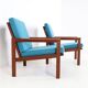 Ensemble de 2 fauteuils en teck "Capella" restaurés d'Illum Wikkelsø / Niels Eilersen.