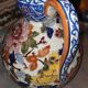 Gien earthenware pitcher peony decor.