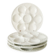 Set of 4 oyster plates in majolica, White, 1960