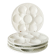 Set of 4 oyster plates in majolica, White, 1960