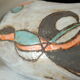 Modernist Raku bowl vase with glaze effect, signed.