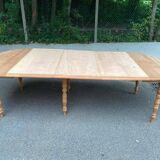 Table à manger ronde extensible à volets Louis Philippe XXème rénovée 260cm