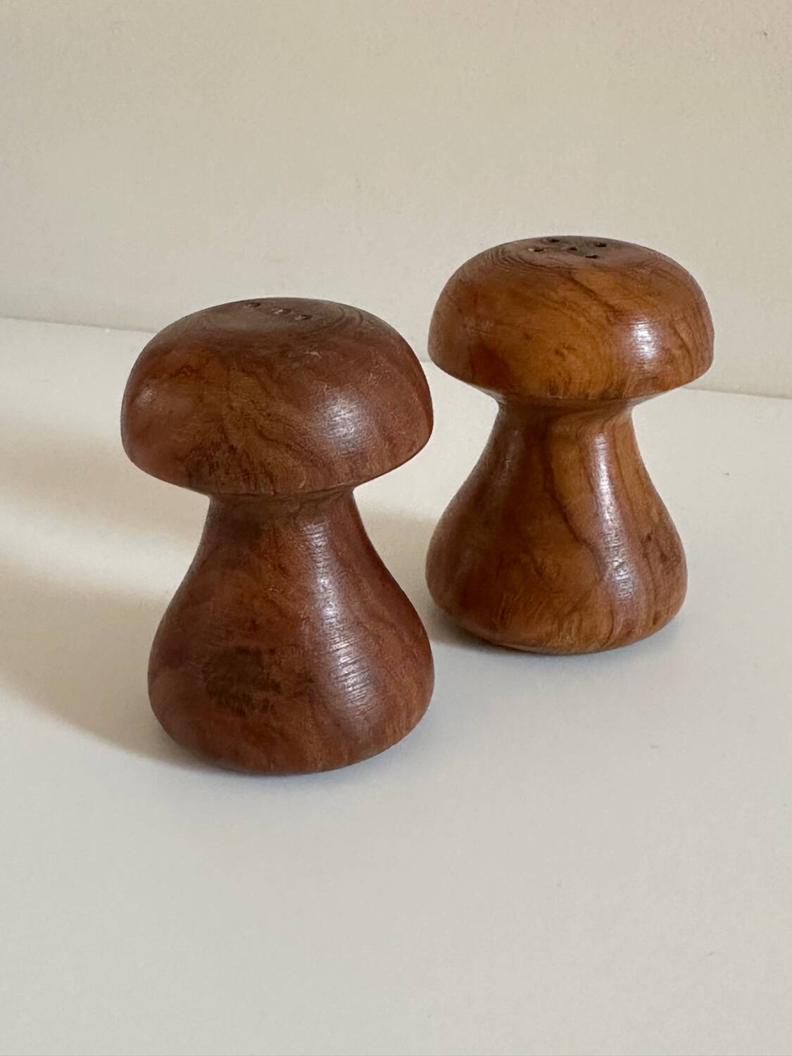 Vintage wooden salt and pepper shaker set