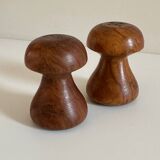 Vintage wooden salt and pepper shaker set