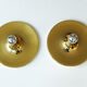 Pair of gold space-age wall lamps flush light gold sölken leuchten germany