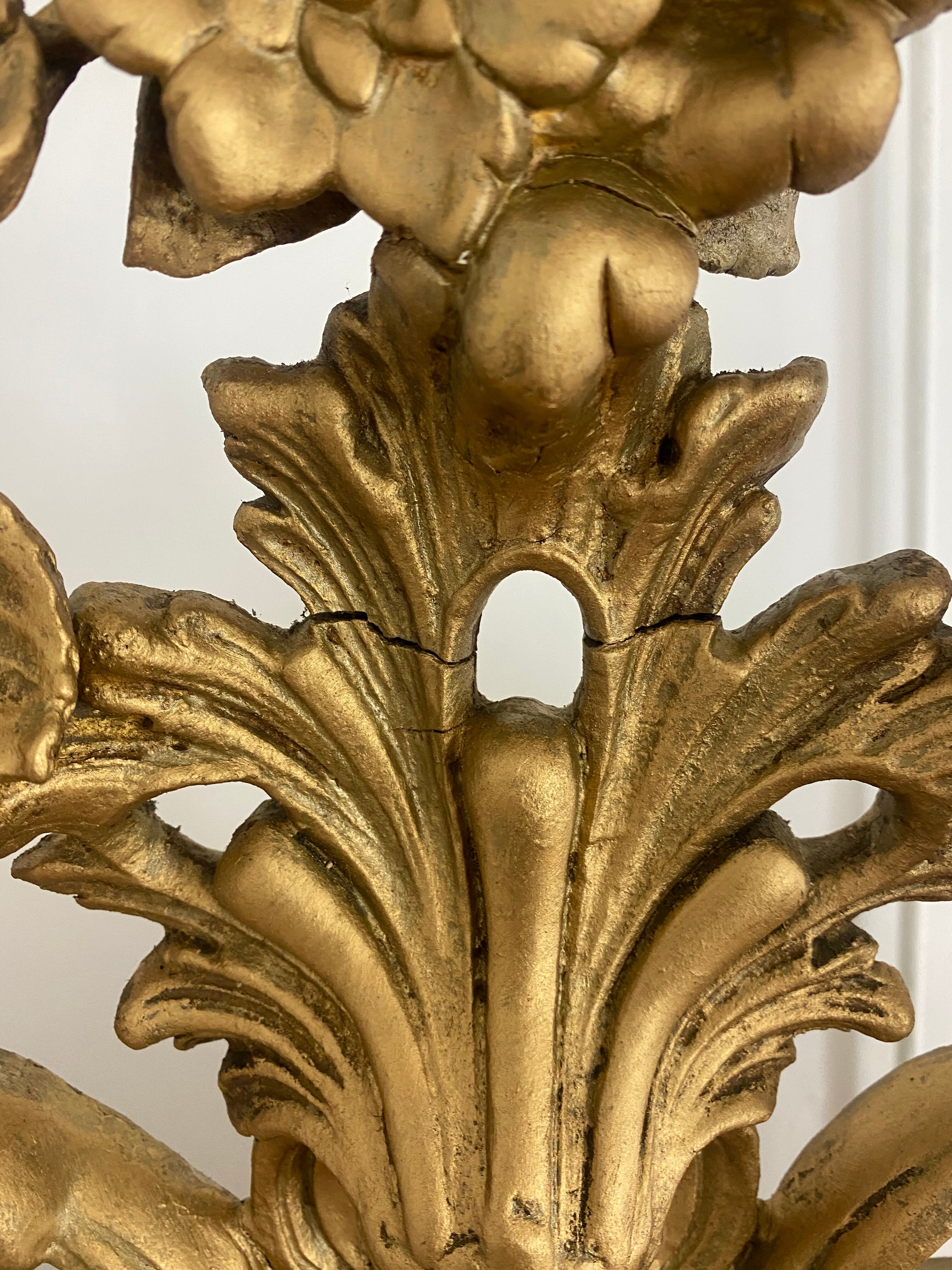 Old mirror with pediment 162x82cm