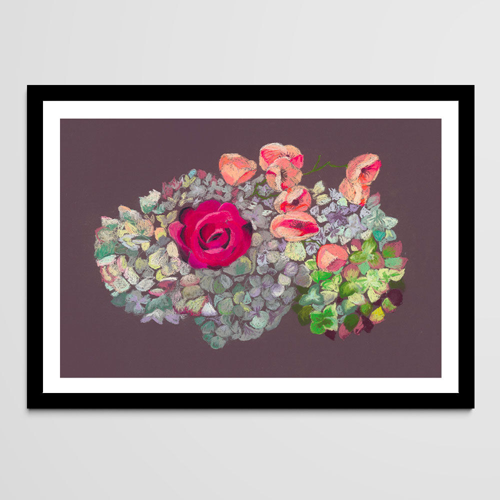Pastel Hortensia and Rose - A4 - flower