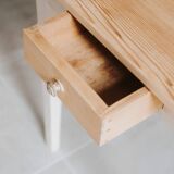 Pine table and its drawer