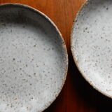 5 dessert plates in grey sandstone