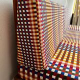 Peter Hvidt Knoll wooden banquette sofa with new cushions.