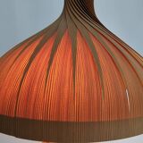 Large vintage hanging lamp veneer wood Hans Agne Jacobsson