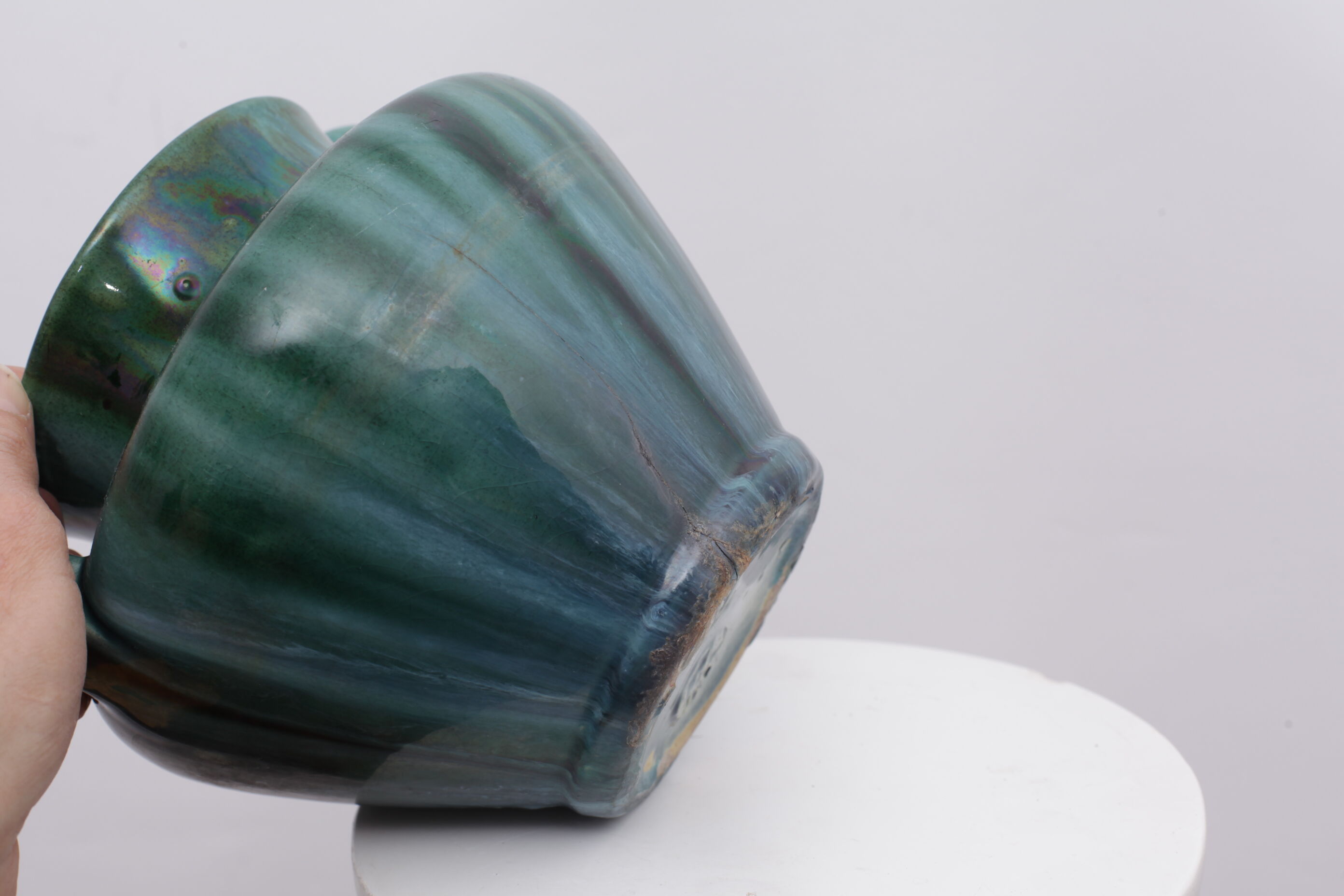 Green sandstone pot vase