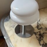 Lampe champignon design années 70 verre opaline acier chromé vintage variateur