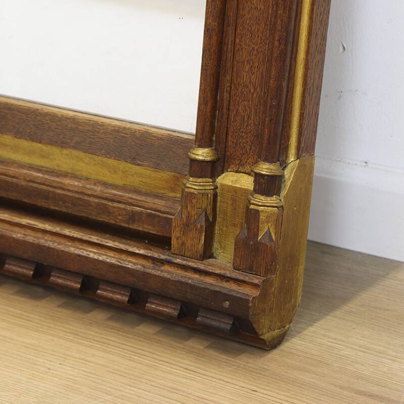 Antique Mirror in oak crossway frame