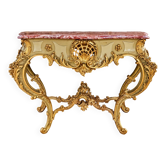 Venetian console in Louis XV style – Carved, lacquered, and gilded wood