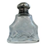 Flacon à parfum, sel, argent, verre gravé, 1908, poinçons argent anglais