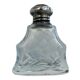 Perfume bottle, salt, silver, engraved glass, 1908, English silver hallmarks