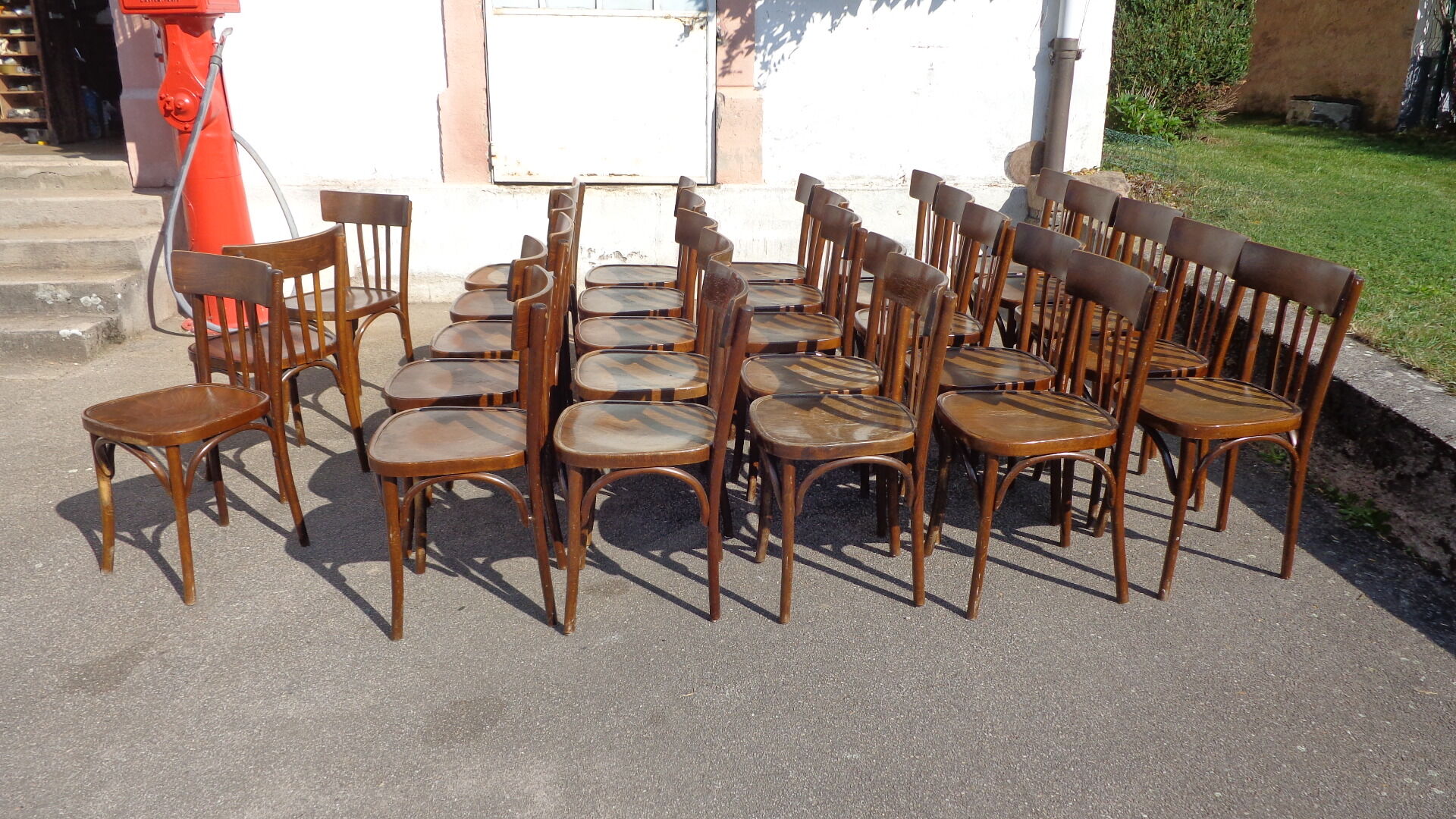 Set of 28 vintage bistro chairs
