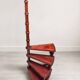 Library spiral staircase with 4 steps. Mahogany style wood.