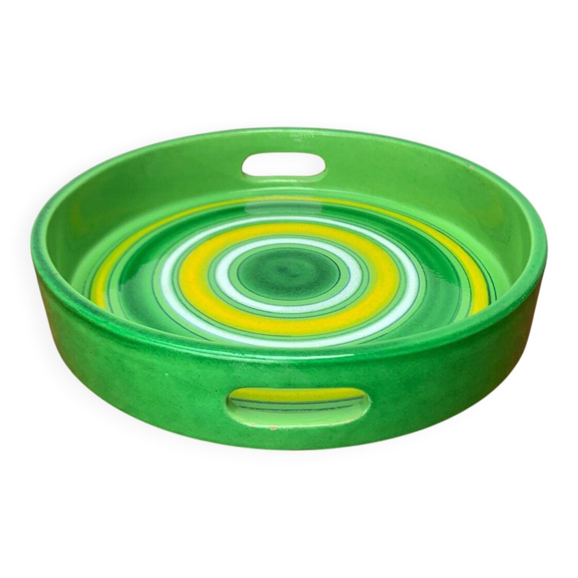 Italian ceramic platter from the mid-century by Bitossi for Rosenthal Netter, 1960s.