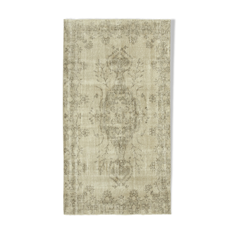 Hand-Knotted Antique Turkish Beige Rug 154 cm x 290 cm - 38923