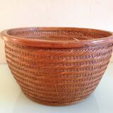 Braided wicker pot cover, vintage 60s/70s