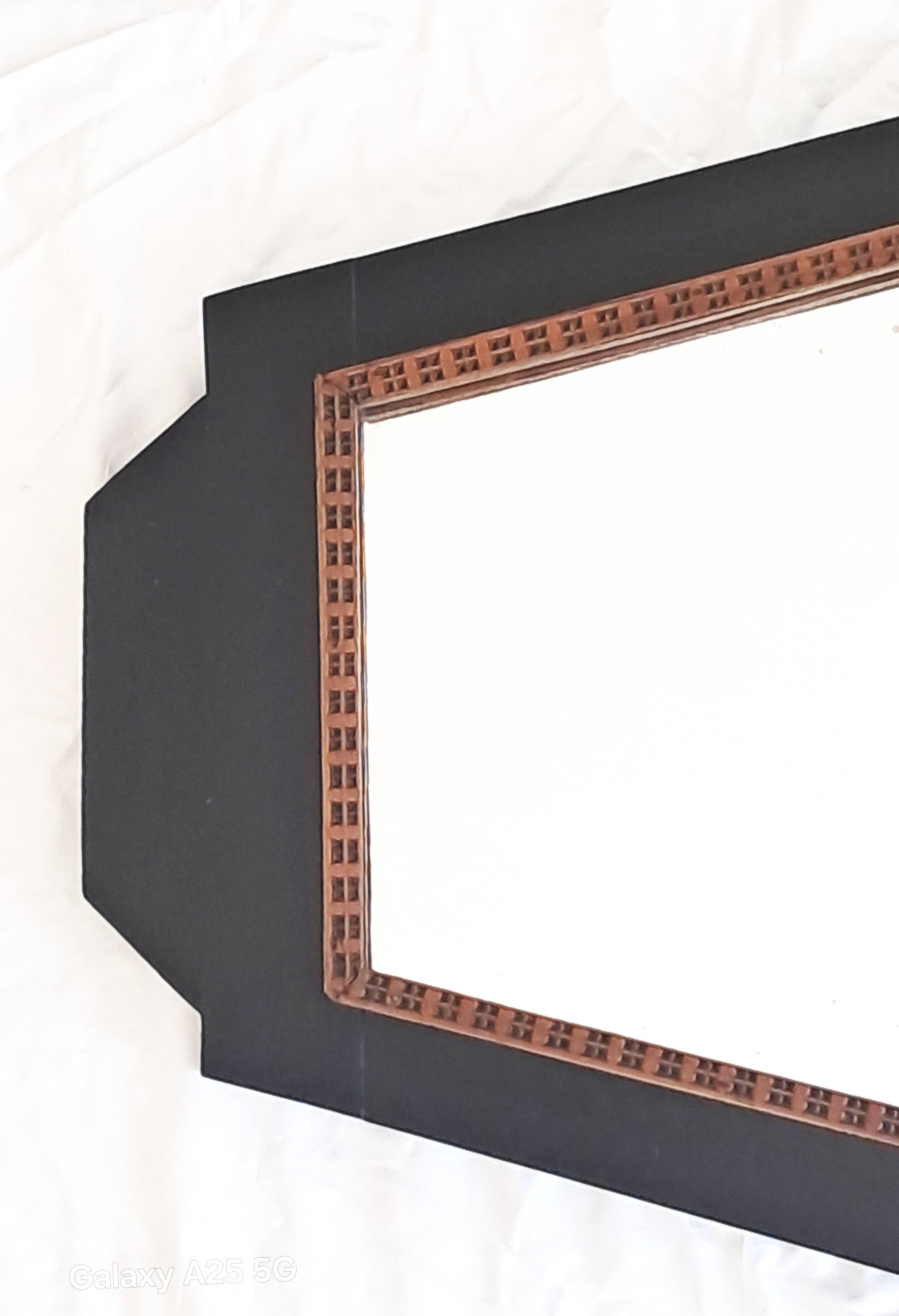 Large Art Deco Mirror with Geometric Frame
