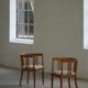 Fauteuil danois Art Nouveau en chêne avec assise rembourrée en laine d'agneau, début 1900