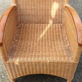 Rattan and bamboo armchair