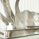 LW Paris "swan" lamp in silver metal, circa 1940
