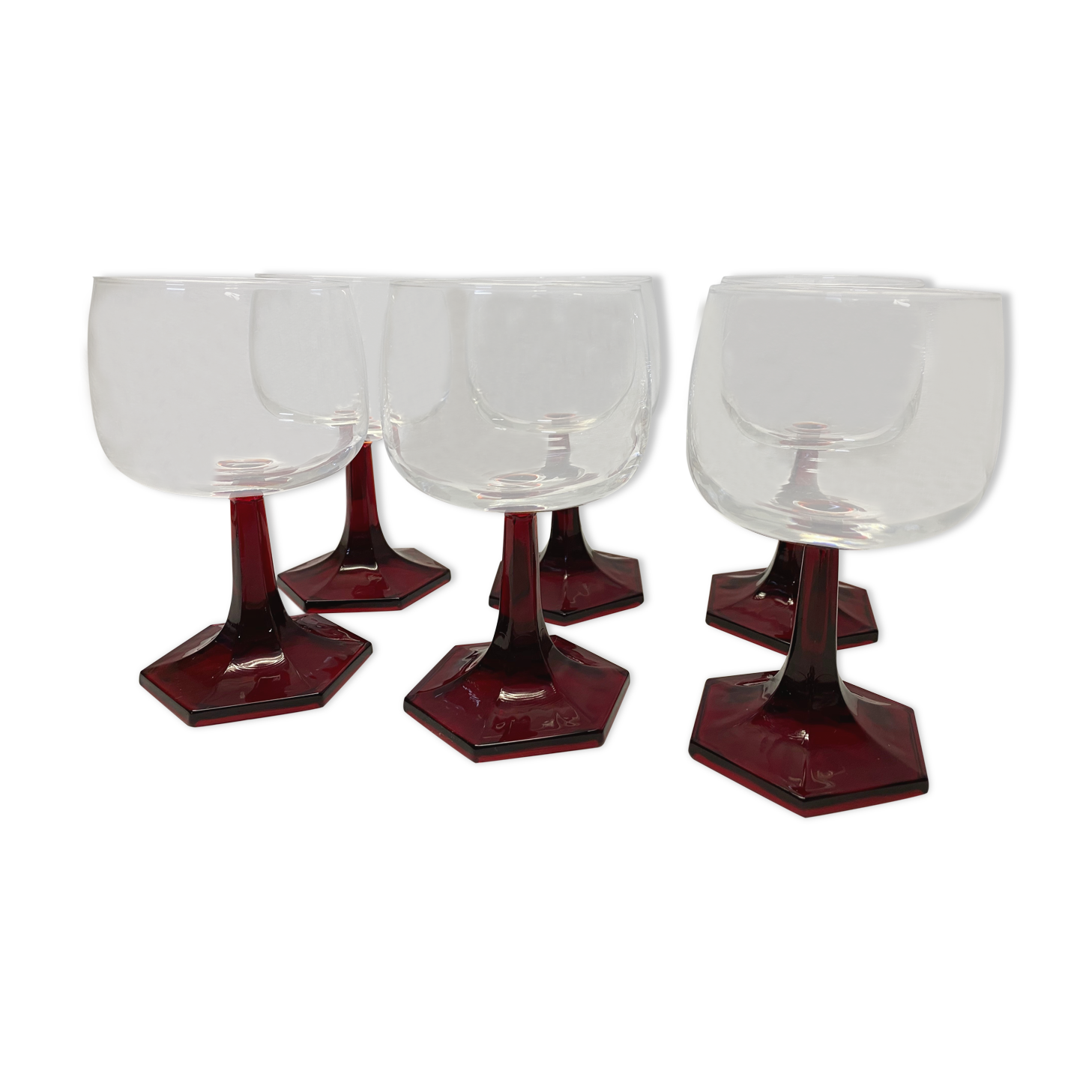 Set of 6 vintage wine glasses