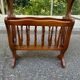Vintage wooden side table with magazine rack – End table / Vinyl furniture