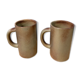 Pair of vintage stoneware mugs