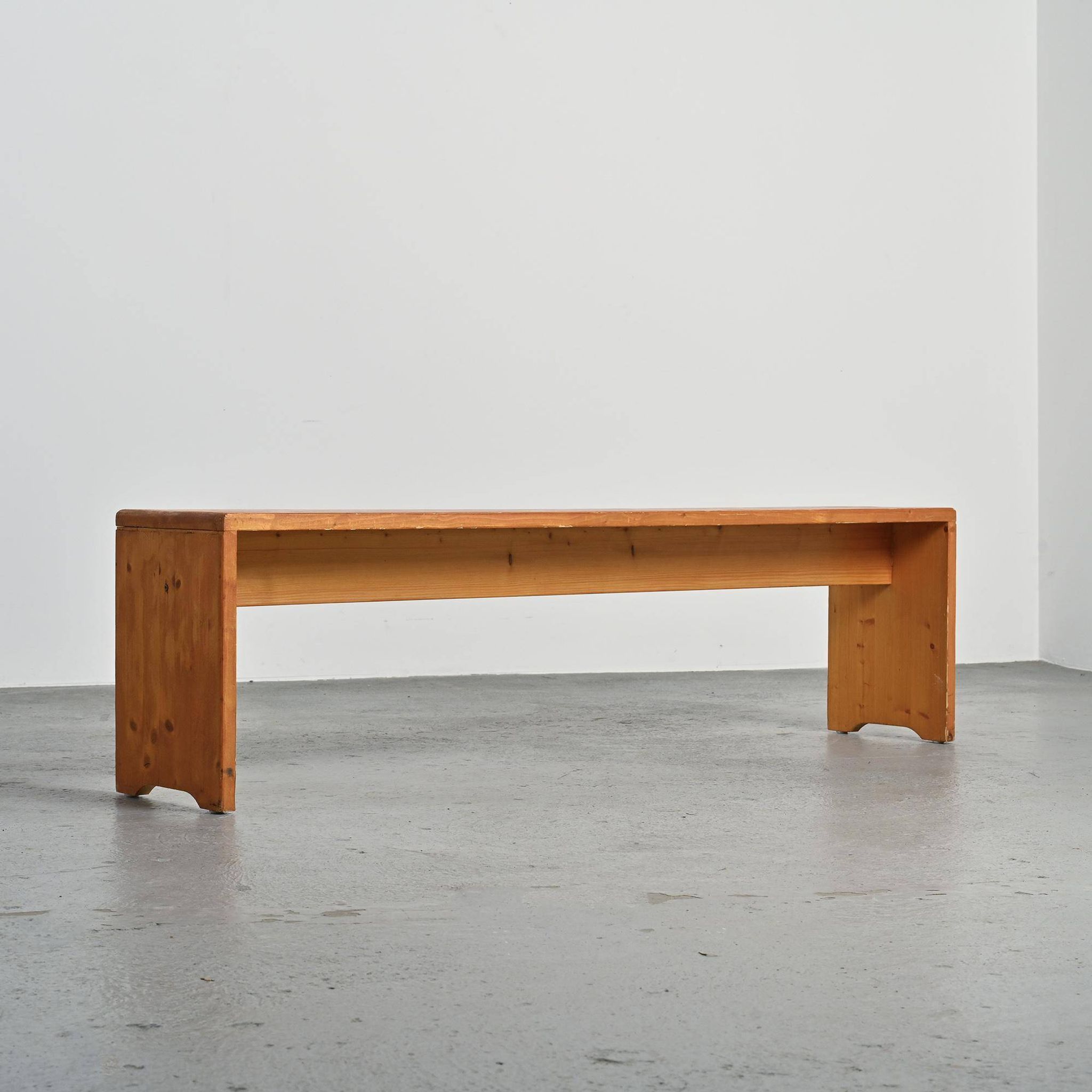 Mountain bench in solid pine, France, circa 1975