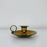 Vintage gold-plated brass cellar rat candle holder