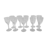 10 crystal wine glasses of Lorraine cut crystal